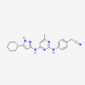 2-(4-((4-((5-Cyclohexyl-1H-pyrazol-3-yl)amino)-6-methylpyrimidin-2-yl)amino)phenyl)acetonitrile