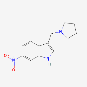 molecular formula C13H15N3O2 B8030429 6-nitro-3-(pyrrolidin-1-ylmethyl)-1H-indole 