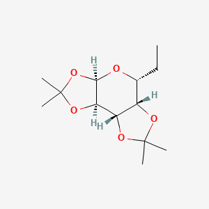 molecular formula C13H22O5 B8030447 (3AR,5R,5aS,8aS,8bR)-5-ethyl-2,2,7,7-tetramethyltetrahydro-3aH-bis([1,3]dioxolo)[4,5-b:4',5'-d]pyran 