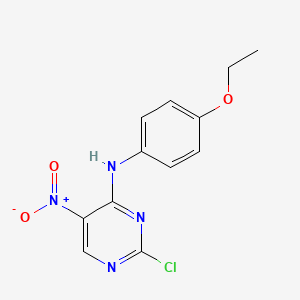 molecular formula C12H11ClN4O3 B8030476 2-Chloro-N-(4-ethoxyphenyl)-5-nitropyrimidin-4-amine 