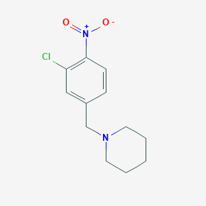 molecular formula C12H15ClN2O2 B8030639 1-[(3-Chloro-4-nitrophenyl)methyl]piperidine 
