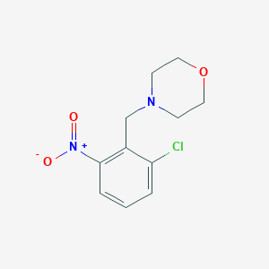 molecular formula C11H13ClN2O3 B8030643 4-[(2-Chloro-6-nitrophenyl)methyl]morpholine 