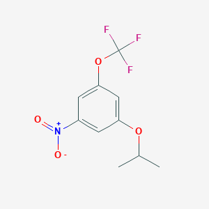 molecular formula C10H10F3NO4 B8030688 1-Nitro-3-(propan-2-yloxy)-5-(trifluoromethoxy)benzene 