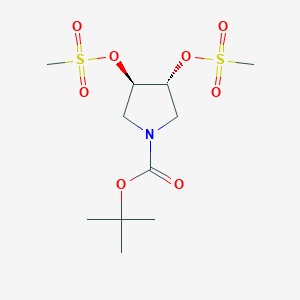 molecular formula C11H21NO8S2 B8030733 (3R,4R)-1-Boc-3,4-bis[(methylsulfonyl) oxy]pyrrolidine 