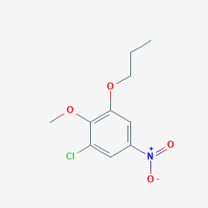 molecular formula C10H12ClNO4 B8030764 1-Chloro-2-methoxy-5-nitro-3-propoxybenzene 