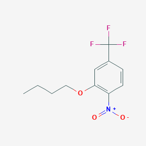 molecular formula C11H12F3NO3 B8030780 2-Butoxy-1-nitro-4-(trifluoromethyl)benzene 