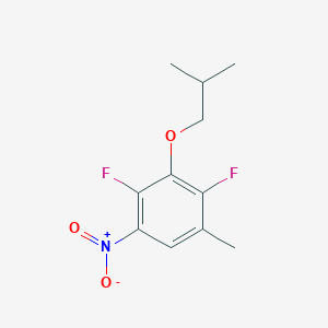 molecular formula C11H13F2NO3 B8030808 2,4-Difluoro-1-methyl-3-(2-methylpropoxy)-5-nitrobenzene 