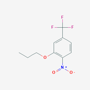 molecular formula C10H10F3NO3 B8030834 1-Nitro-2-propoxy-4-(trifluoromethyl)benzene 