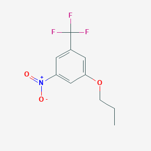 molecular formula C10H10F3NO3 B8030835 1-Nitro-3-propoxy-5-(trifluoromethyl)benzene 