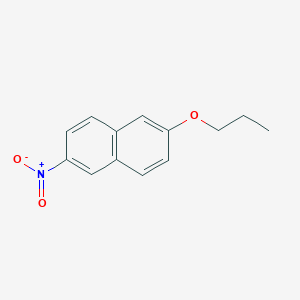 molecular formula C13H13NO3 B8030841 2-Nitro-6-propoxynaphthalene 