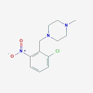 molecular formula C12H16ClN3O2 B8030860 1-[(2-Chloro-6-nitrophenyl)methyl]-4-methylpiperazine 