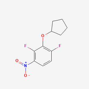 molecular formula C11H11F2NO3 B8030865 2-(Cyclopentyloxy)-1,3-difluoro-4-nitrobenzene 