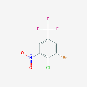 molecular formula C7H2BrClF3NO2 B8030872 1-Bromo-2-chloro-3-nitro-5-(trifluoromethyl)benzene 