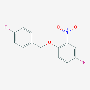 molecular formula C13H9F2NO3 B8030922 4-Fluoro-1-[(4-fluorophenyl)methoxy]-2-nitrobenzene 