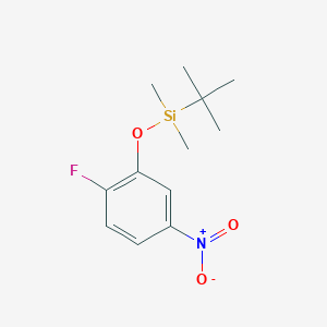 molecular formula C12H18FNO3Si B8030935 Tert-butyl(2-fluoro-5-nitrophenoxy)dimethylsilane 