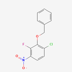 molecular formula C13H9ClFNO3 B8030963 2-(Benzyloxy)-1-chloro-3-fluoro-4-nitrobenzene 