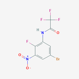 molecular formula C8H3BrF4N2O3 B8030983 N-(5-Bromo-2-fluoro-3-nitrophenyl)-2,2,2-trifluoroacetamide 