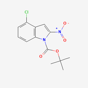 molecular formula C13H13ClN2O4 B8031010 tert-butyl 4-chloro-2-nitro-1H-indole-1-carboxylate 
