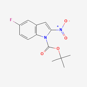 molecular formula C13H13FN2O4 B8031026 tert-butyl 5-fluoro-2-nitro-1H-indole-1-carboxylate 