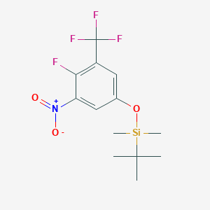 molecular formula C13H17F4NO3Si B8031053 Tert-butyl(4-fluoro-3-nitro-5-(trifluoromethyl)phenoxy)dimethylsilane 