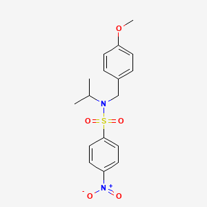 molecular formula C17H20N2O5S B8031059 N-[(4-methoxyphenyl)methyl]-4-nitro-N-(propan-2-yl)benzene-1-sulfonamide 