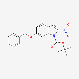 molecular formula C20H20N2O5 B8031066 tert-butyl 6-(benzyloxy)-2-nitro-1H-indole-1-carboxylate 
