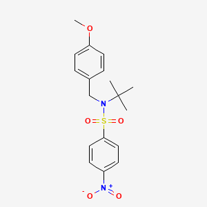 molecular formula C18H22N2O5S B8031069 N-tert-butyl-N-[(4-methoxyphenyl)methyl]-4-nitrobenzene-1-sulfonamide 