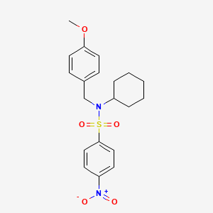 molecular formula C20H24N2O5S B8031074 N-cyclohexyl-N-[(4-methoxyphenyl)methyl]-4-nitrobenzene-1-sulfonamide 