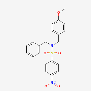molecular formula C21H20N2O5S B8031080 N-benzyl-N-[(4-methoxyphenyl)methyl]-4-nitrobenzene-1-sulfonamide 