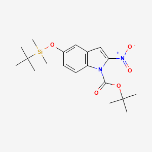 molecular formula C19H28N2O5Si B8031087 tert-butyl 5-[(tert-butyldimethylsilyl)oxy]-2-nitro-1H-indole-1-carboxylate 