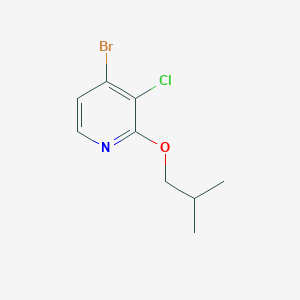 molecular formula C9H11BrClNO B8031134 4-Bromo-3-chloro-2-(2-methylpropoxy)pyridine 