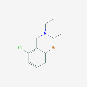 molecular formula C11H15BrClN B8031159 [(2-Bromo-6-chlorophenyl)methyl]diethylamine 