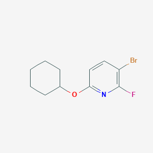 molecular formula C11H13BrFNO B8031172 3-Bromo-6-(cyclohexyloxy)-2-fluoropyridine 