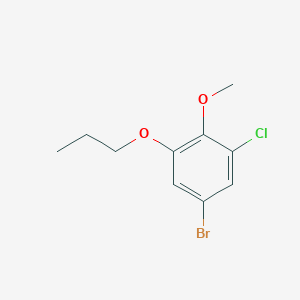 molecular formula C10H12BrClO2 B8031184 5-Bromo-1-chloro-2-methoxy-3-propoxybenzene 