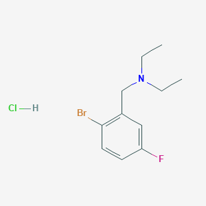 molecular formula C11H16BrClFN B8031189 [(2-Bromo-5-fluorophenyl)methyl]diethylamine hydrochloride 