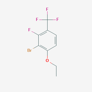 molecular formula C9H7BrF4O B8031196 2-Bromo-1-ethoxy-3-fluoro-4-(trifluoromethyl)benzene 