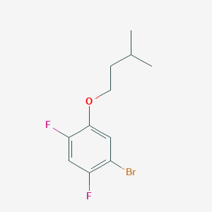 molecular formula C11H13BrF2O B8031198 1-Bromo-2,4-difluoro-5-(3-methylbutoxy)benzene 