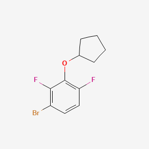molecular formula C11H11BrF2O B8031215 1-Bromo-3-(cyclopentyloxy)-2,4-difluorobenzene 