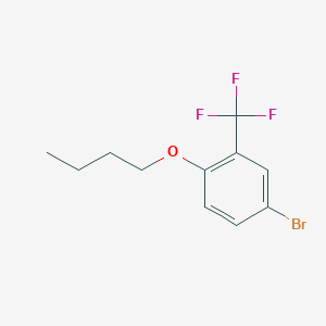 molecular formula C11H12BrF3O B8031236 4-Bromo-1-butoxy-2-(trifluoromethyl)benzene 