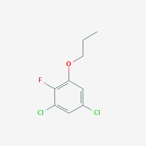 molecular formula C9H9Cl2FO B8031290 1,5-Dichloro-2-fluoro-3-propoxybenzene 