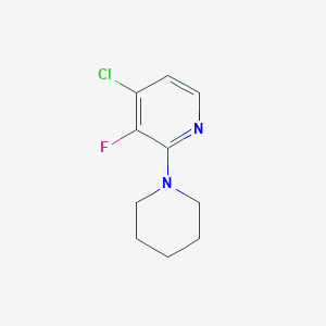 molecular formula C10H12ClFN2 B8031325 4-Chloro-3-fluoro-2-(piperidin-1-YL)pyridine 