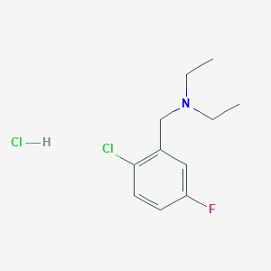 molecular formula C11H16Cl2FN B8031420 [(2-Chloro-5-fluorophenyl)methyl]diethylamine hydrochloride 