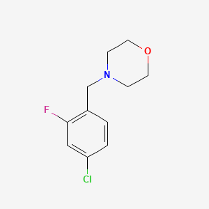 molecular formula C11H13ClFNO B8031430 4-[(4-Chloro-2-fluorophenyl)methyl]morpholine 