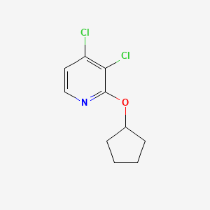 molecular formula C10H11Cl2NO B8031442 3,4-Dichloro-2-(cyclopentyloxy)pyridine 