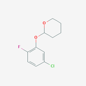 molecular formula C11H12ClFO2 B8031444 2-(5-Chloro-2-fluorophenoxy)oxane 