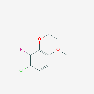 molecular formula C10H12ClFO2 B8031518 1-Chloro-2-fluoro-4-methoxy-3-(propan-2-yloxy)benzene 