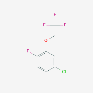 molecular formula C8H5ClF4O B8031538 4-Chloro-1-fluoro-2-(2,2,2-trifluoroethoxy)benzene 