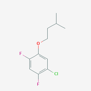 molecular formula C11H13ClF2O B8031603 1-Chloro-2,4-difluoro-5-(3-methylbutoxy)benzene 
