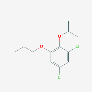 molecular formula C12H16Cl2O2 B8031617 1,5-Dichloro-2-(propan-2-yloxy)-3-propoxybenzene 