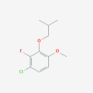 molecular formula C11H14ClFO2 B8031647 1-Chloro-2-fluoro-4-methoxy-3-(2-methylpropoxy)benzene 